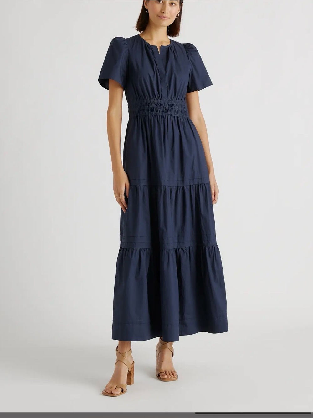Quince NWOT 100% Organic Cotton Poplin Tiered Maxi
Dress size small